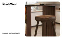 Backless Wooden Saddle Stool Rustic Aesthetic Backless Saddle Perch
