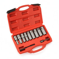11 Pieces Nut Extractor Set High-Hardness Bolt Extractor Socket Set Heat-Treated Removal Tool for Mechanics, Workshop
