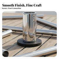 Boat Handrail Connector Boat Rail Connector Handrail Fitting Rust Resistant Round Tube Joiner Mirror Polished