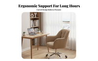 Upholstered Rolling Chair Height Adjustable Office Furniture 360-Degree rotate