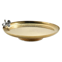 Oval Fruit Bowl with Pedestal Elevated Decorative Tray with Flower Detail Lightweight Decorative Tray for Hosts, Home Stylists, Dining Table