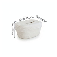 Tissue Box Cover with Oval Opening Handwoven for Nightstand