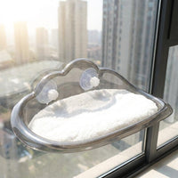 Cat Bed Window Perch with Soft Cushion, Felt Material Hammock for Indoor Cats, Strong Suction Cup Mount Window Cat Bed, Space Saving Design