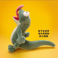 河狸变身计划绿色发声蜥蜴抽象搞怪玩偶公仔挂件吐舌带磁吸语音
