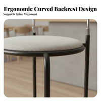 Curved rear High Stool Modern Minimalist Design Counter Chair Built-in Footrest Easy Assembly for Interior Designers, Homeowners