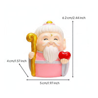 5 Pieces Fortune Deity Figurine Desktop Decoration Fortunate God Figurine