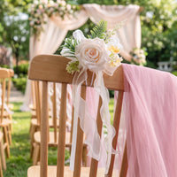 Chair-Back Flower with Ribbons Romantic for Brides
