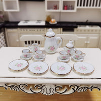 Dollhouse Mini Ceramic Tea Set for Pretend Play