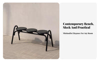 Long Backless Stool Indoor & exteriordoor Wavy Seat Bench Creamy Look Multi-Functional for Homeowners, Families