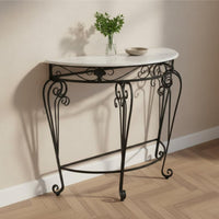 Iron Console Table Decorative Scrollwork for Corridor