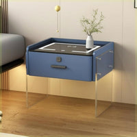 Transparent Floating End Table Wireless Charging Accent Table Fingerprint Lock