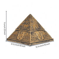 Resin Pyramid Ornament Embossed Relief Hieroglyph Pyramid Decoration