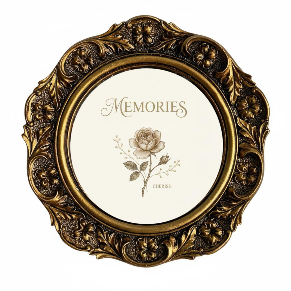Baroque Picture Frame Easel Back Ornate Photo Frame Authentic Glass for Hallway