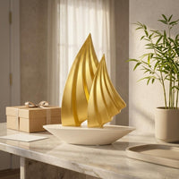 Abstract Sailboat Ornament Decorative Home Decor Polished Surface