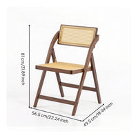 Cane Folding Chair Foldable Furniture Portable for Study, Small Apartments