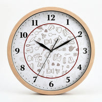 Kitchen Wall Clock Wood-Look Wall Clock with Glass Front Large Numbers