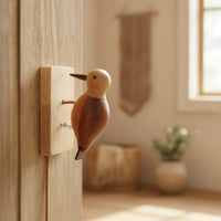 Wooden Door Chime Rustic Bird Door Chime Handcrafted Bird Ornament for Nature Lovers, Homeowners, Entryway, Porch