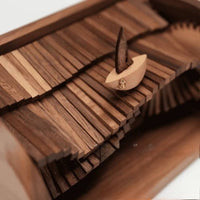 Song of the Waves Melody Box Kinetic Design Moving Ship Handmade Type for Shelf