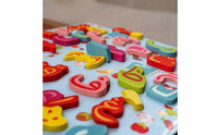 3D Wooden Child-Centered Puzzle Educational Learning Board with Raised Pieces Colorful Alphabet Matching Game Tactile for Preschoolers, Kids, Toddlers, Homeschool, Classroom, Playroom