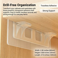 Strong Clear Adhesive Hooks for Walls, 2 Pack Heavy Duty Traceless Wall Hooks, Acrylic Mounting Hook Holds up to 11 lb