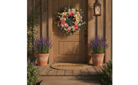 Peony Tulip Blossom Wreath Festive Decoration Home Decor Colorful Floral Design