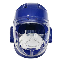 One-Piece Sparring Helmet with Face Visor Thickened Combat Sports Arts Head Protector with Visor Clear Combat Sports Arts Headgear with Face Guard Ventilated for Athletes, Coaches, Taekwondo Training, Boxing Practice