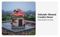 Resin Toadstool Cottage Whimsical Design Toadstool Fairy House for Gardeners
