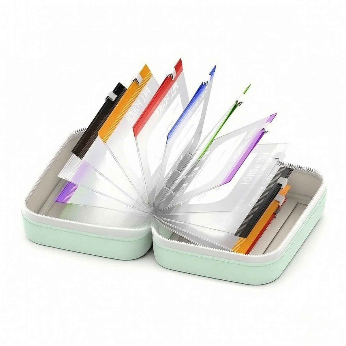Travel Organizer Pouch with Transparent Pockets Compact Storage Pouch Rigid