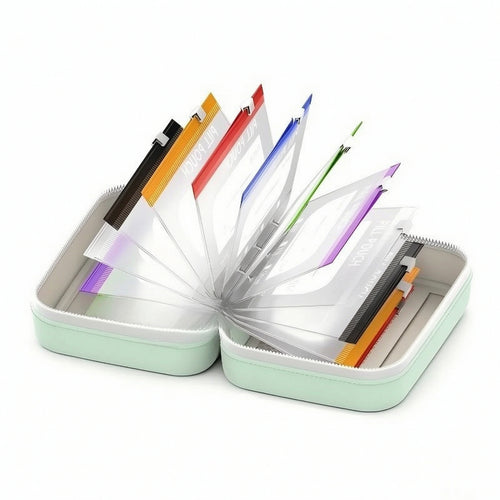 Travel Organizer Pouch with Transparent Pockets Compact Storage Pouch Rigid