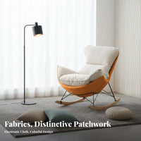 Upholstered Rocking Chair Nordic and Design Upholstered Eggshell Lounger Padded Seat Breathable Padding for Parents, Bedroom