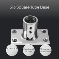 316 Stainless Steel Square Tube Base for Marine Use