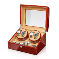 Watch Winder Box with Motor, Wooden Material, AU Plug, 6+7 Slots