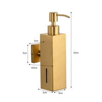 Wall Mounted Soap Dispenser Manual Hand Soap Pump Stainless Steel Pump Bottle for Office, Kitchen