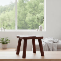 Wooden Stool Compact Stool with Handhold Portable Furniture for Kids, Small Areas, Entryway