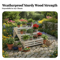 3-Tier Plant Stand Waterproof 3-Tier Ladder Shelf Multi-Purpose for Living Room