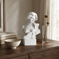Female Bust Sculpture Detailed Features Classical Design Bust Statue Elegant
