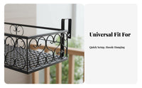 Hanging Railing storage rack areaSaving Balcony Shelf mesh Design for Fence, Gardeners
