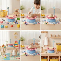 Rotating Electric Pottery Wheel Complete Pottery Wheel with Paint Set Allall-Inclusive Toy DIY for Home Crafting