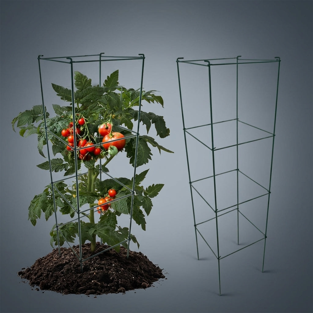 Garden Trellis for Plant Support and Plants Indoor, Square Metal Garden Obelisk for Cucumber Trellis, Multi-layer Tomato Cage for Tomato Plant