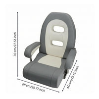 High-Back Boat Seat Molded Shape Cushioned Boat Chair Oval Cutouts Upholstered Marine Chair