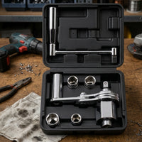 Manual Spare Tire Tool Kit with Carrying Case High-Strength Tire Lug Nut Wrench Heat Treated Wheel Lug Wrench Forged for Roadside Emergency
