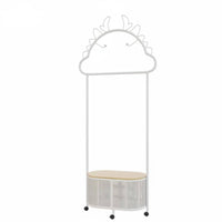 Rolling Clothes Stand with Basket Minimalist Nordic Design Rolling Valet Stand with Hamper Sturdy & Long-Lasting Creative Heaven