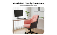 Upholstered Rolling Task Chair 360-Degree rotate Upholstered Shell Chair with casters Comfortable padding Adjustable Height