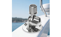 Antenna Base with Mounting Screws Rust Proof Antenna Mount with Ratchet Base Polished Ratchet Mount for Boat Owners, Boaters, Boats