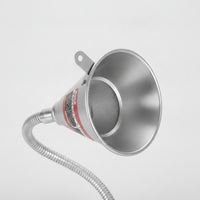 Long-Reach Funnel with Flexible Hose Corrugated Funnel with Bendable Tube Threaded Metal for Mechanics, DIYers, Automotive Maintenance, Motorcycle Repair, Garage