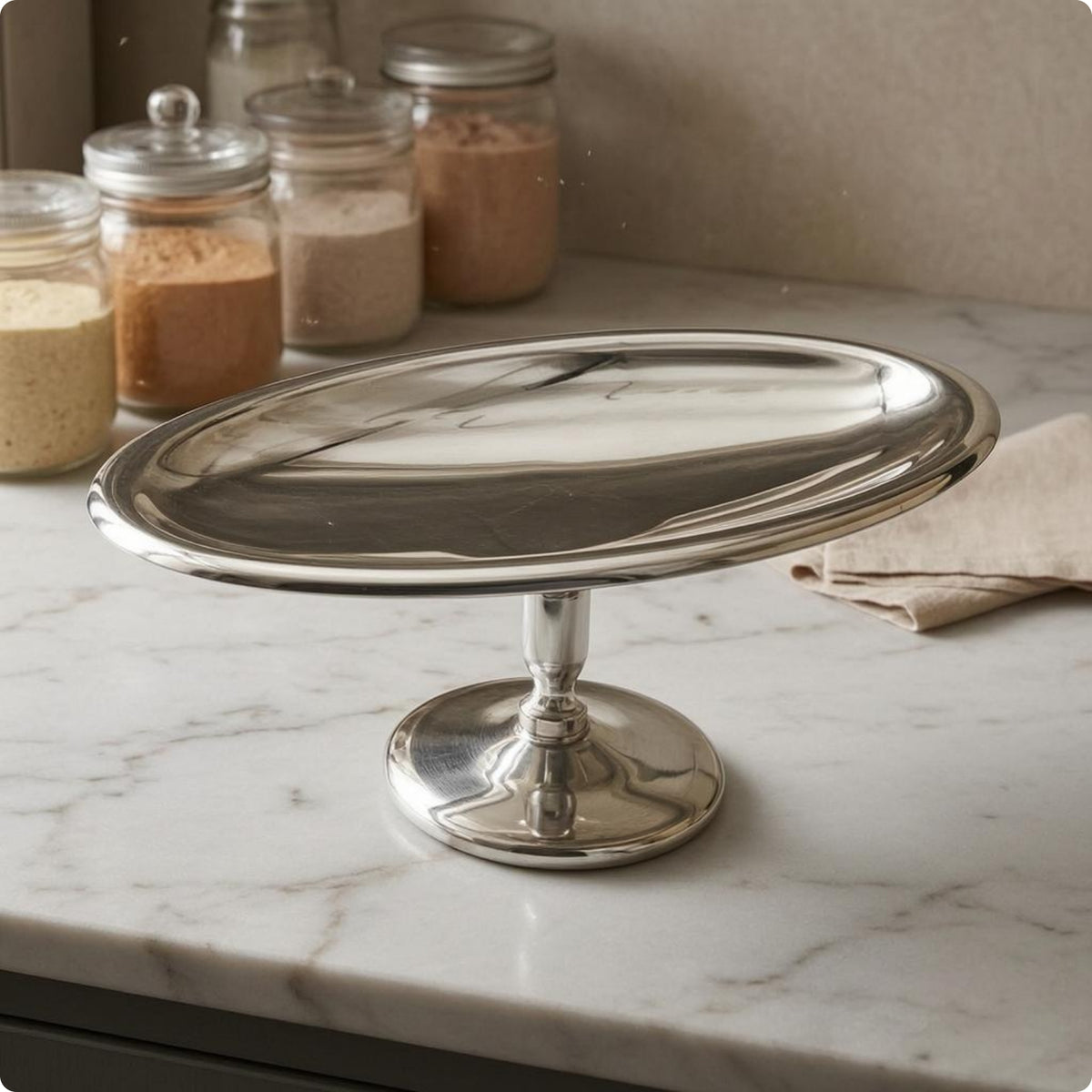 Pedestal Dessert Cup Shallow Bowl Stainless Steel Sundae Dish Reflective Surface Tableware