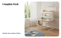 Adjustable Kids Desk and Chair Set Solid Wood Construction Kids Desk and Chair Set Glare-Reducing Light Height Adjustable Learning Station