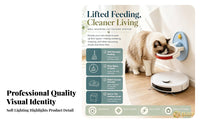 Tilted Raised Cat Bowls Stable Elevated Cat Bowls Sturdy Elevated Pet Bowl for Cats, Small Pets, Home