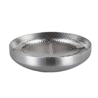Stainless Steel Serving Plate Metal Plate with Hammered Texture Elegant Bowl with Hammered Texture for Home Kitchen