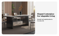 Italian Inspired Rectangular Pedestal Table Light Luxury Household Furniture Minimalist design Modern Design for Small Apartment Dwellers, Homeowners, Families, Dining Room, Dinner Parties, Kitchen, Home